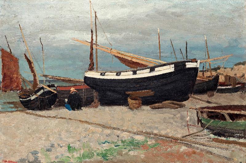George Willison Boats on the shore oil painting image